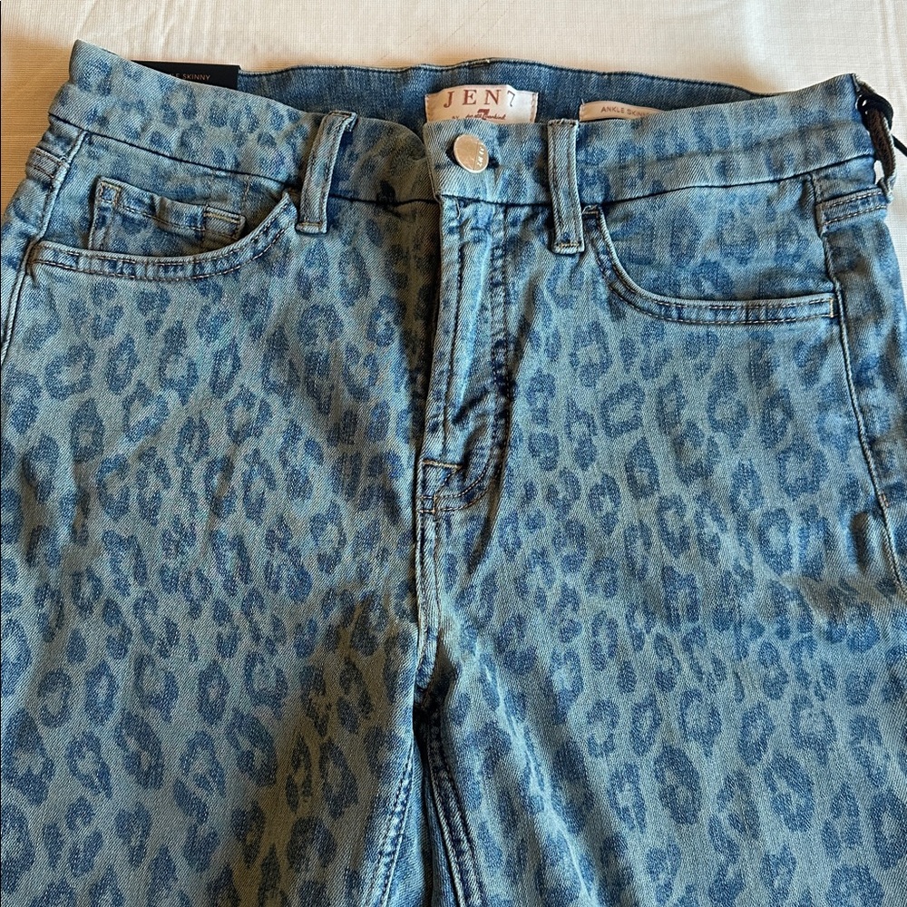 Jen7 By 7 For all Mankind *NWT* Women's Ankle Skinny Sunrise Leopard Jean Pants - Picture 3 of 13